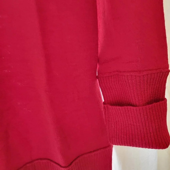 Women's Red Crew Neck Sweater - Picture 5 of 9